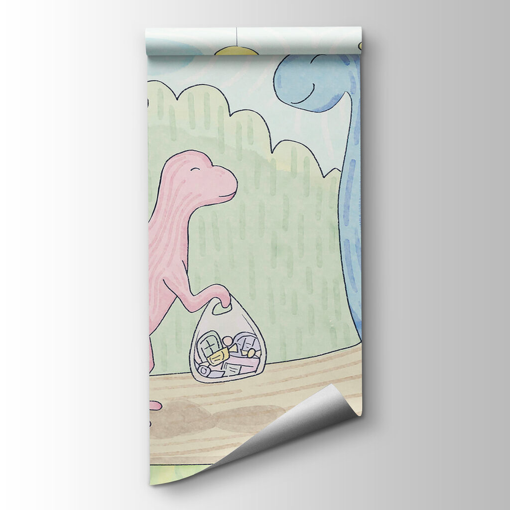 Dinozauri într-o lume pastel — vizualizare produs