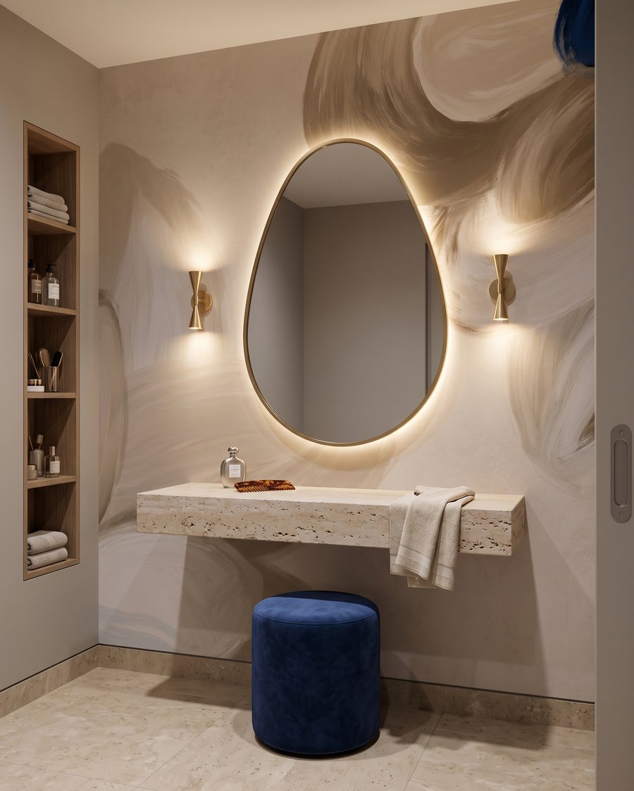 Petale deschise pe indigo — interior 3