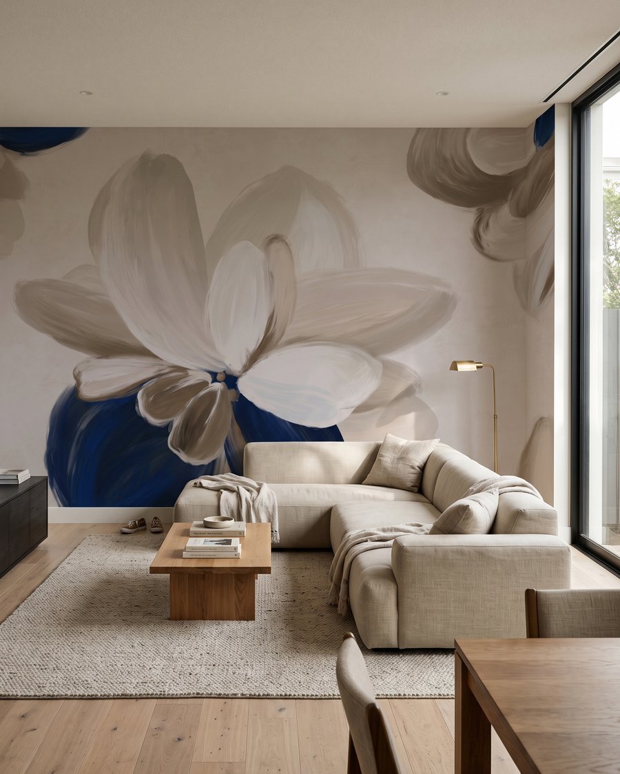 Petale deschise pe indigo — interior 4
