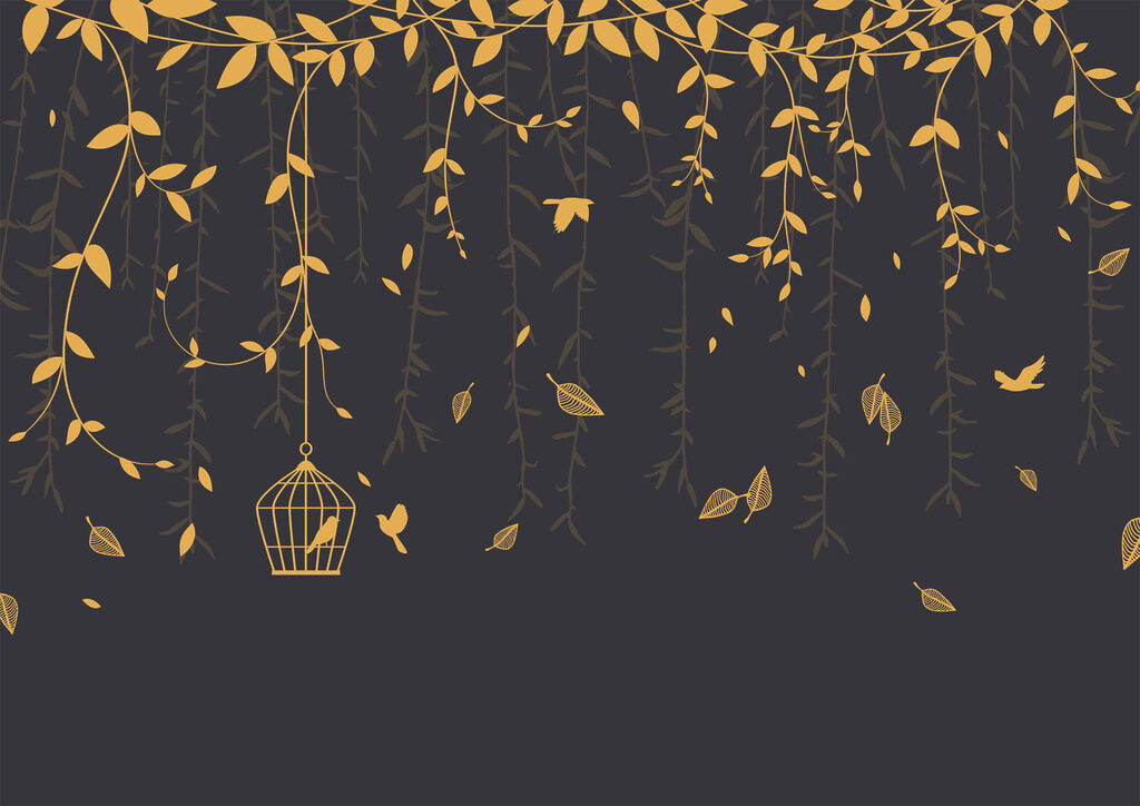 Păsări printre crengi — design complet
