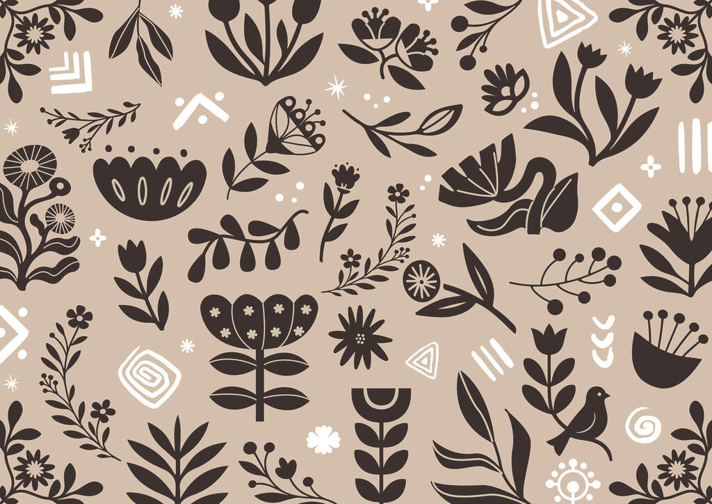 Siluete florale jucăușe — design complet