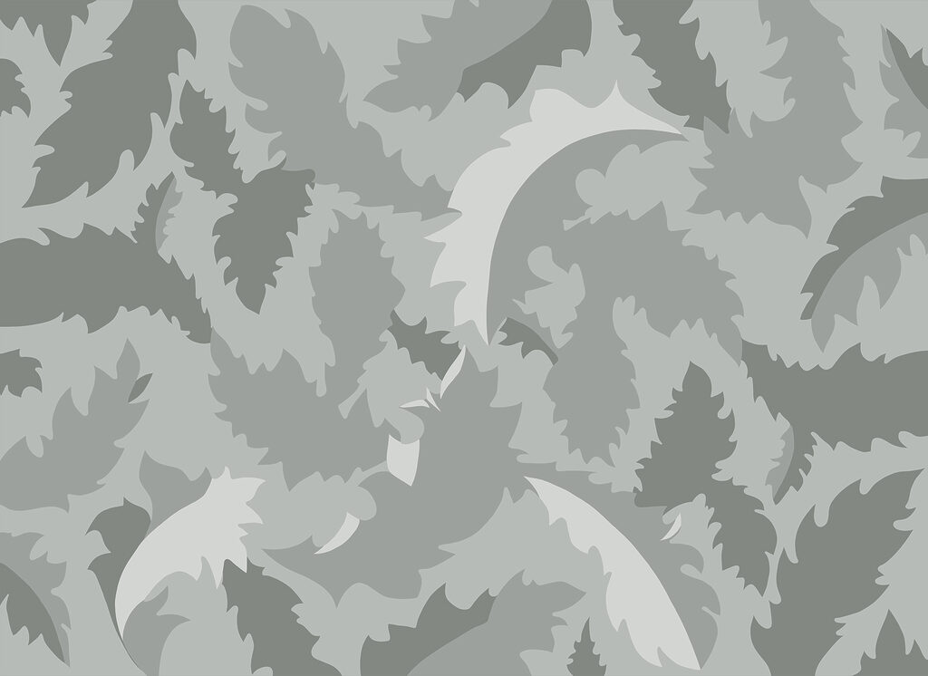 Frunze ondulate verde-cenușiu — design complet