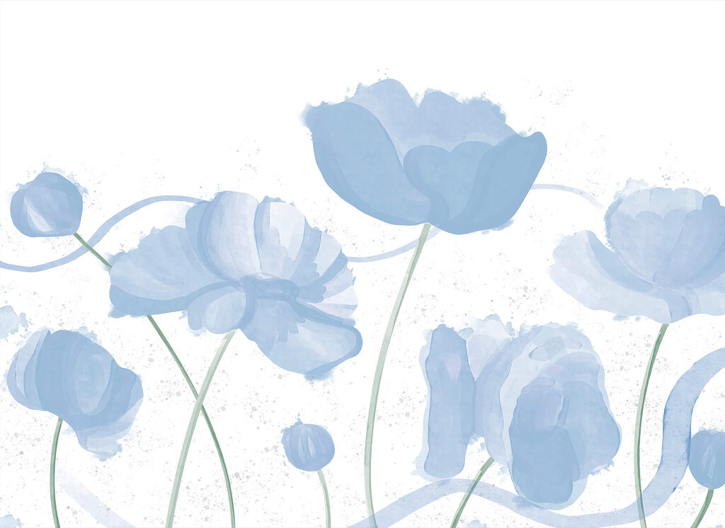 Flori pe tulpini curbe — design complet
