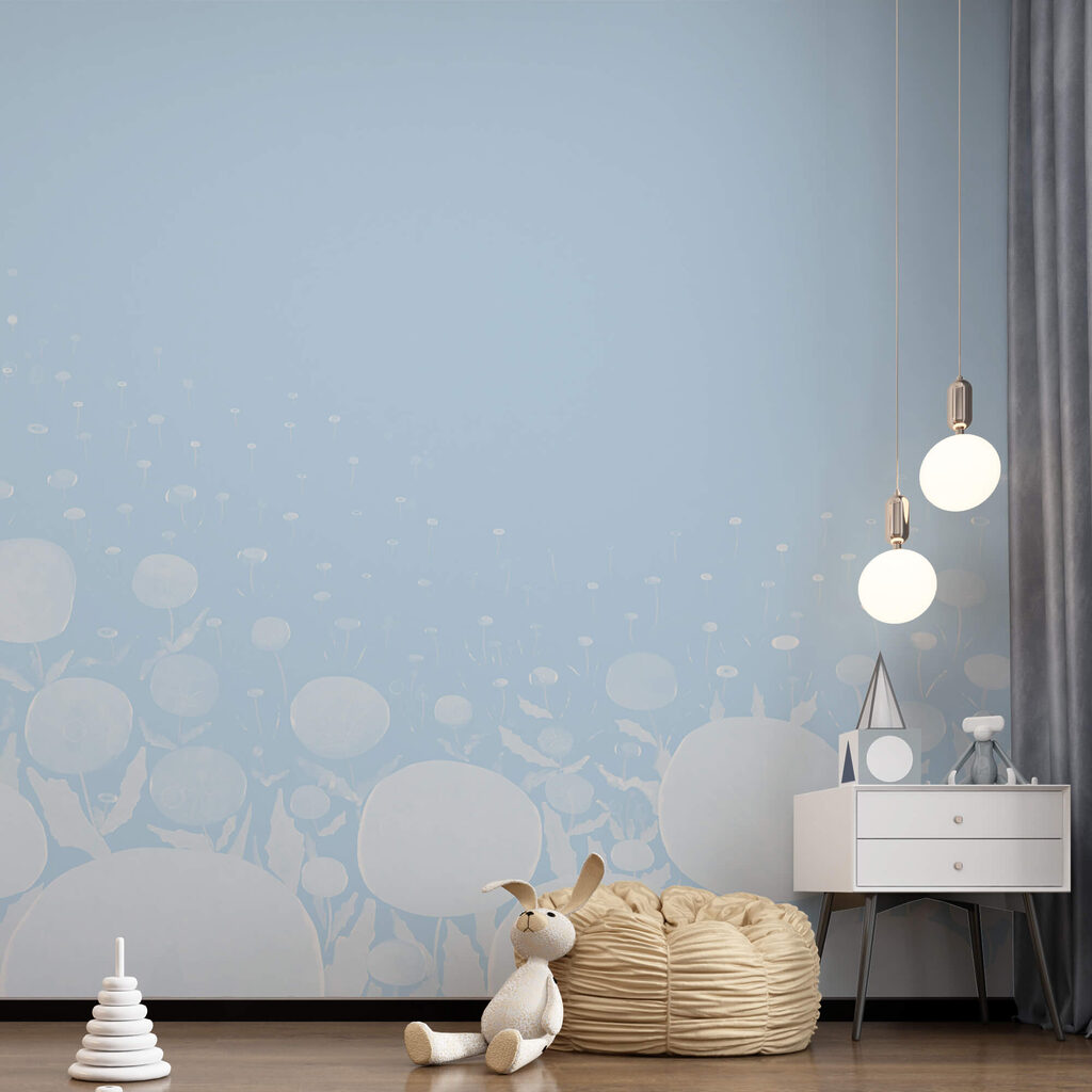 Cercuri albe pe albastru — interior 1