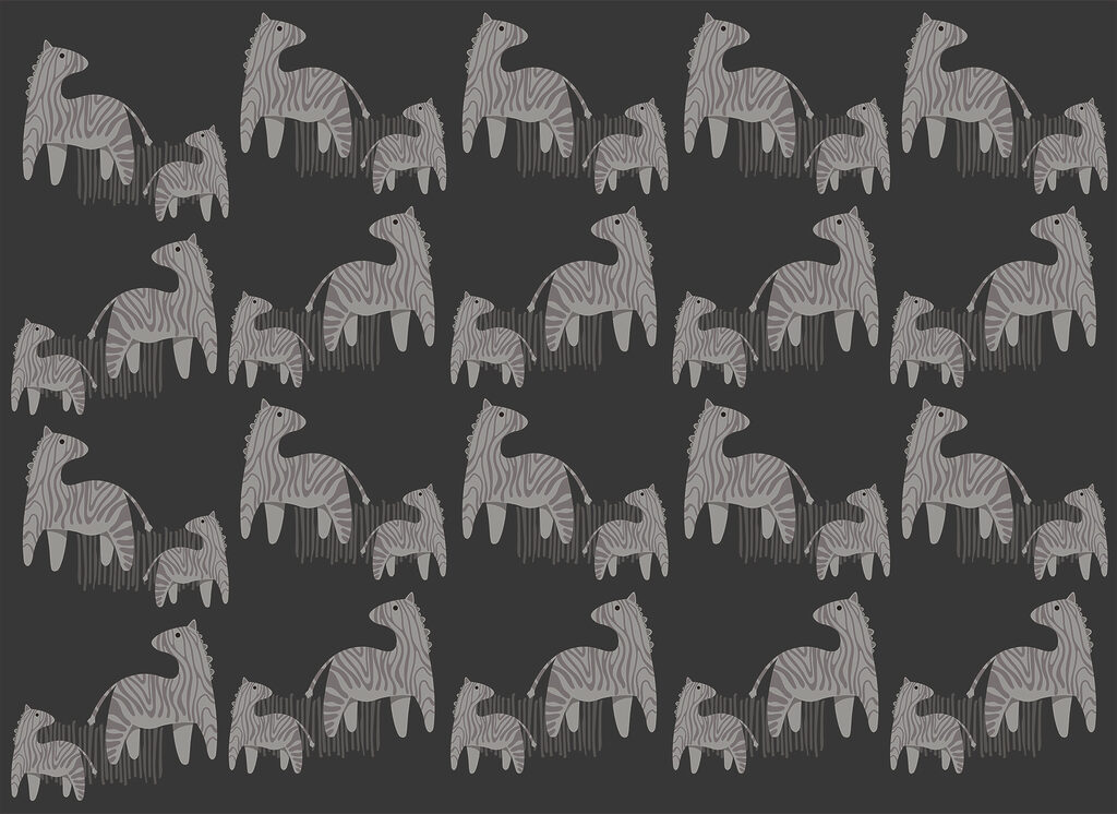 Animale stilizate în gri — design complet