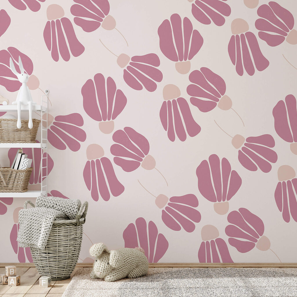 Flori roz în diagonală — interior 1