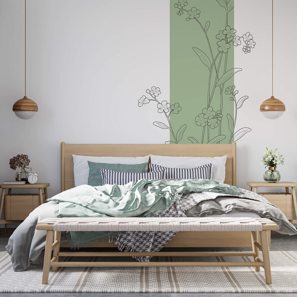 Ramură cu flori într-un interior