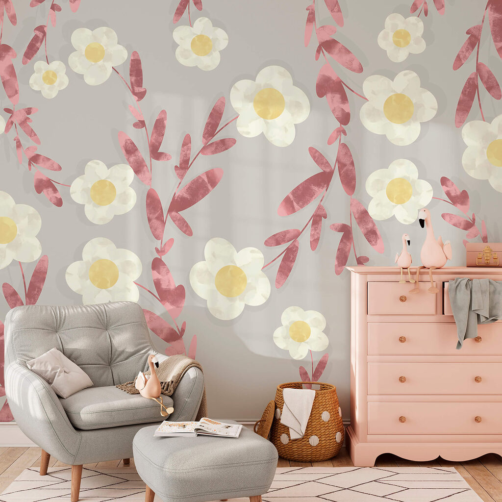 Flori albe, ramuri roz — interior 1