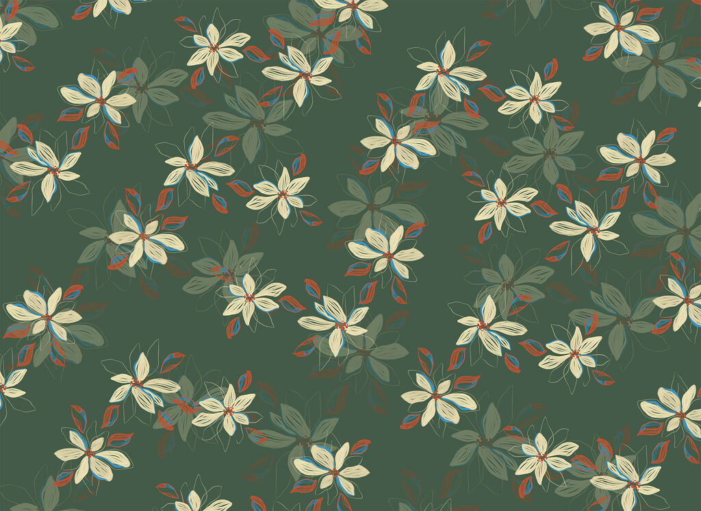 Flori mici pe verde — design complet