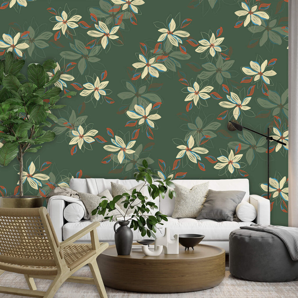 Flori mici pe verde — interior 1