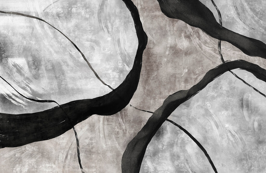 Ramuri negre pe gri — design complet