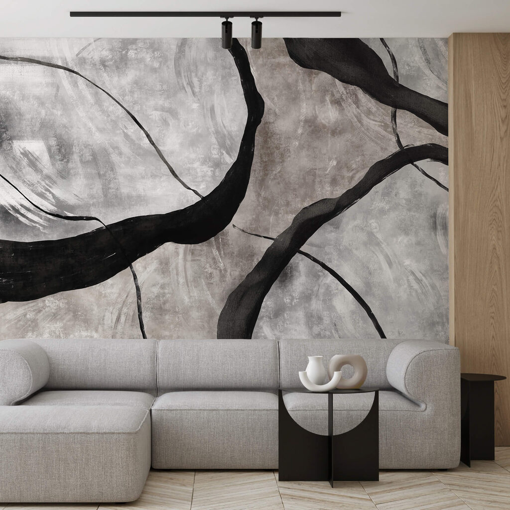 Ramuri negre pe gri — interior 1