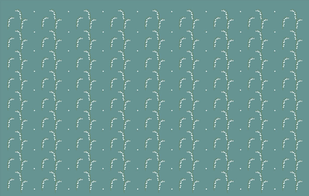 Ramuri fine pe turcoaz — design complet