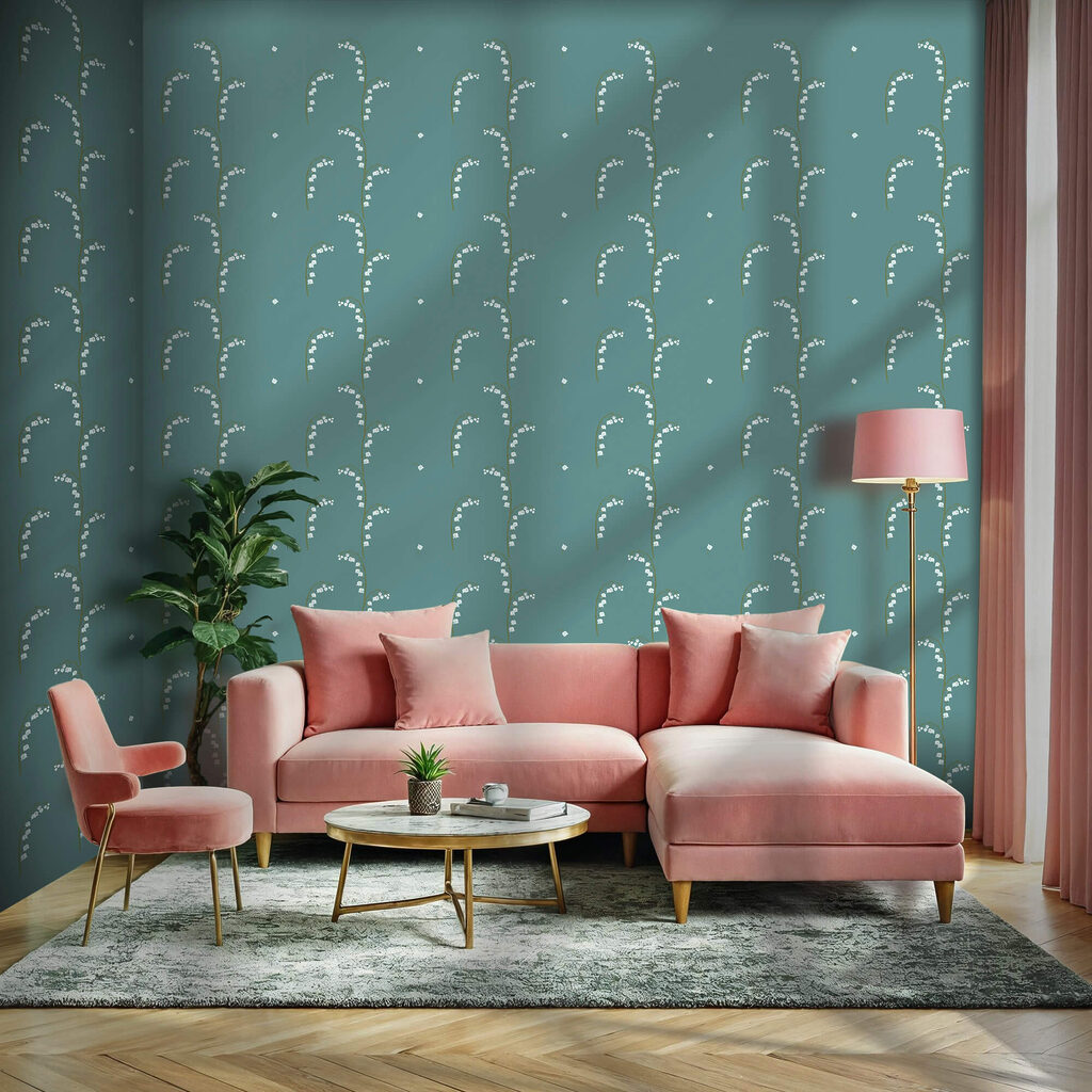 Ramuri fine pe turcoaz — interior 1