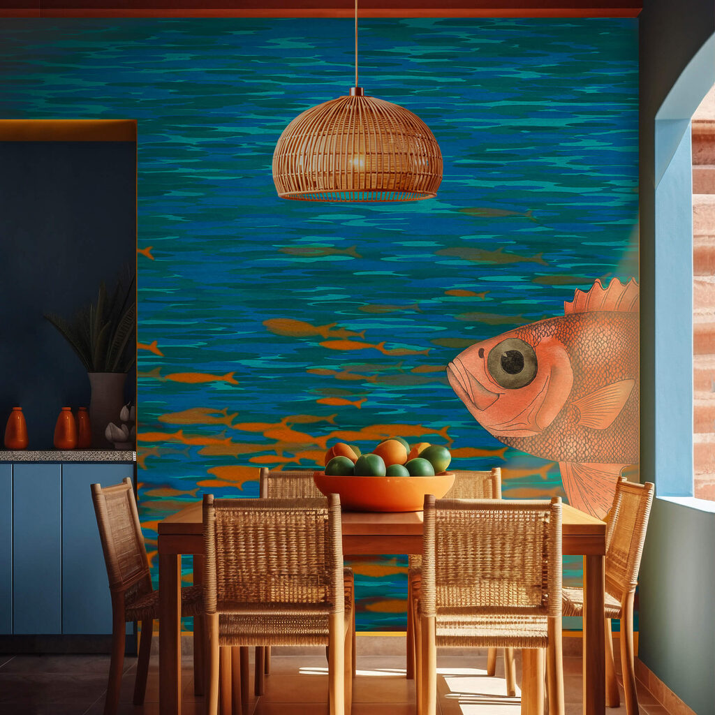 Pești printre pete colorate — interior 1