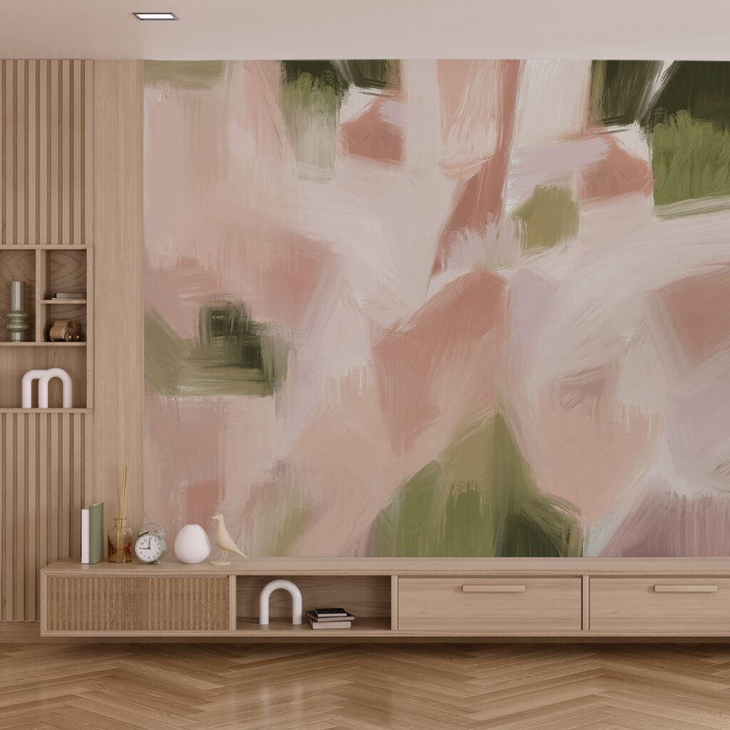 Tușe roz și verzi — interior 1
