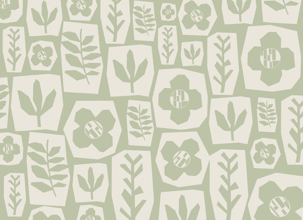 Flori ca petice verzi — design complet