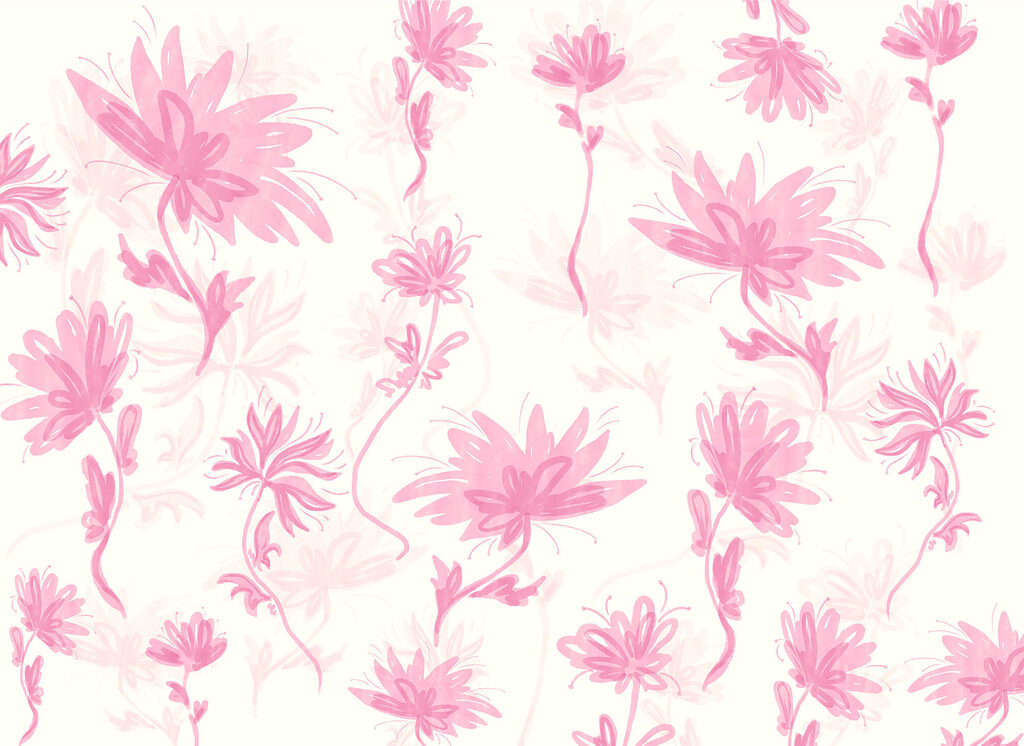 Flori pe tulpini curbate — design complet