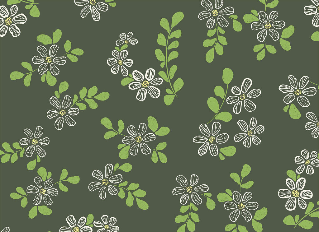Floricele cu frunze verzi — design complet