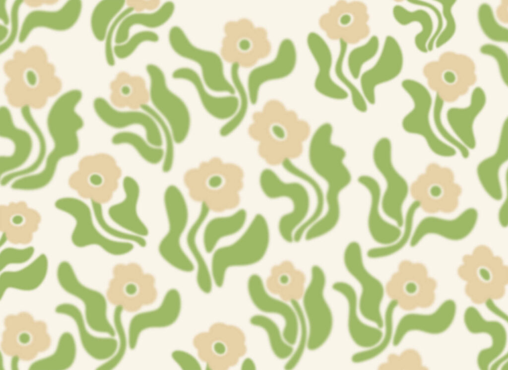 Flori pe tulpini ondulate — design complet
