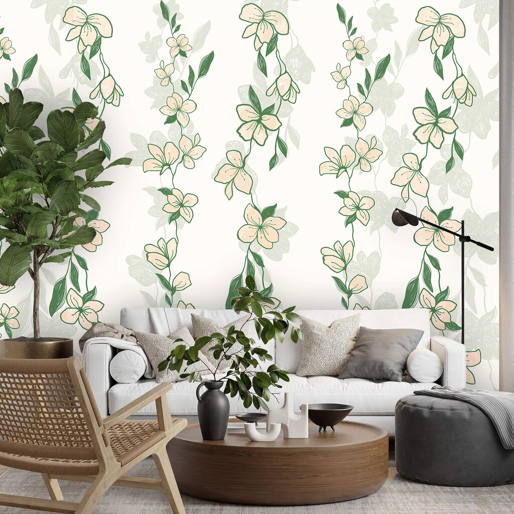 Flori albe pe diagonală — interior 2