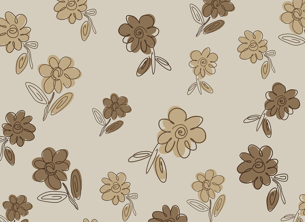 Flori maro cu spirale — design complet