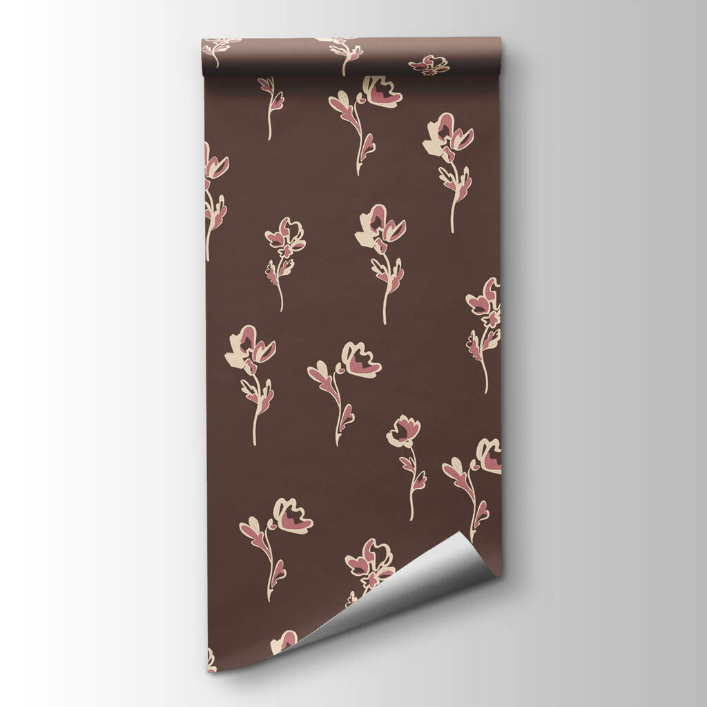 Crenguțe florale pe maro — vizualizare produs