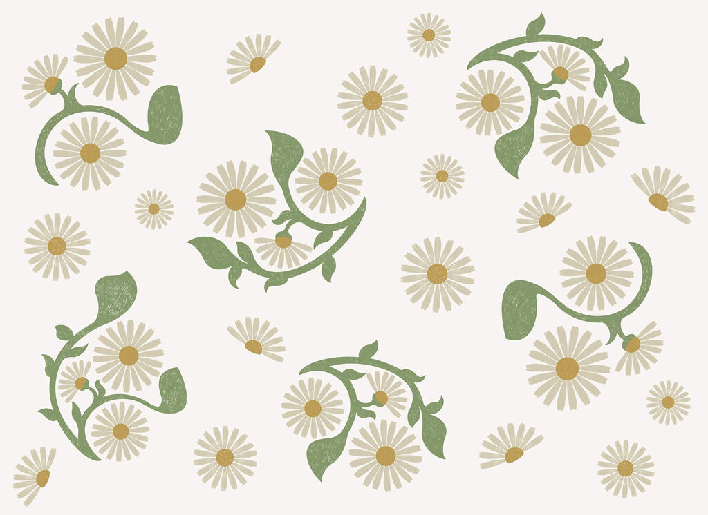 Margarete cu tulpini curbate — design complet