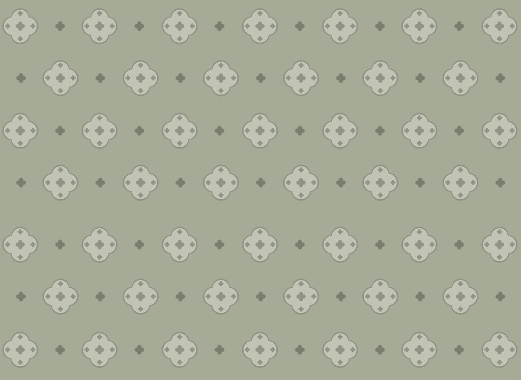 Ornamente mici, gri-verde — design complet