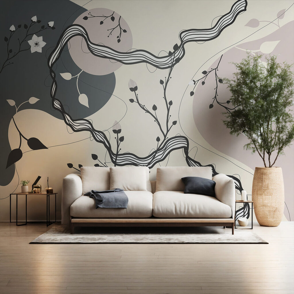 Ramuri printre linii curbe — interior 1