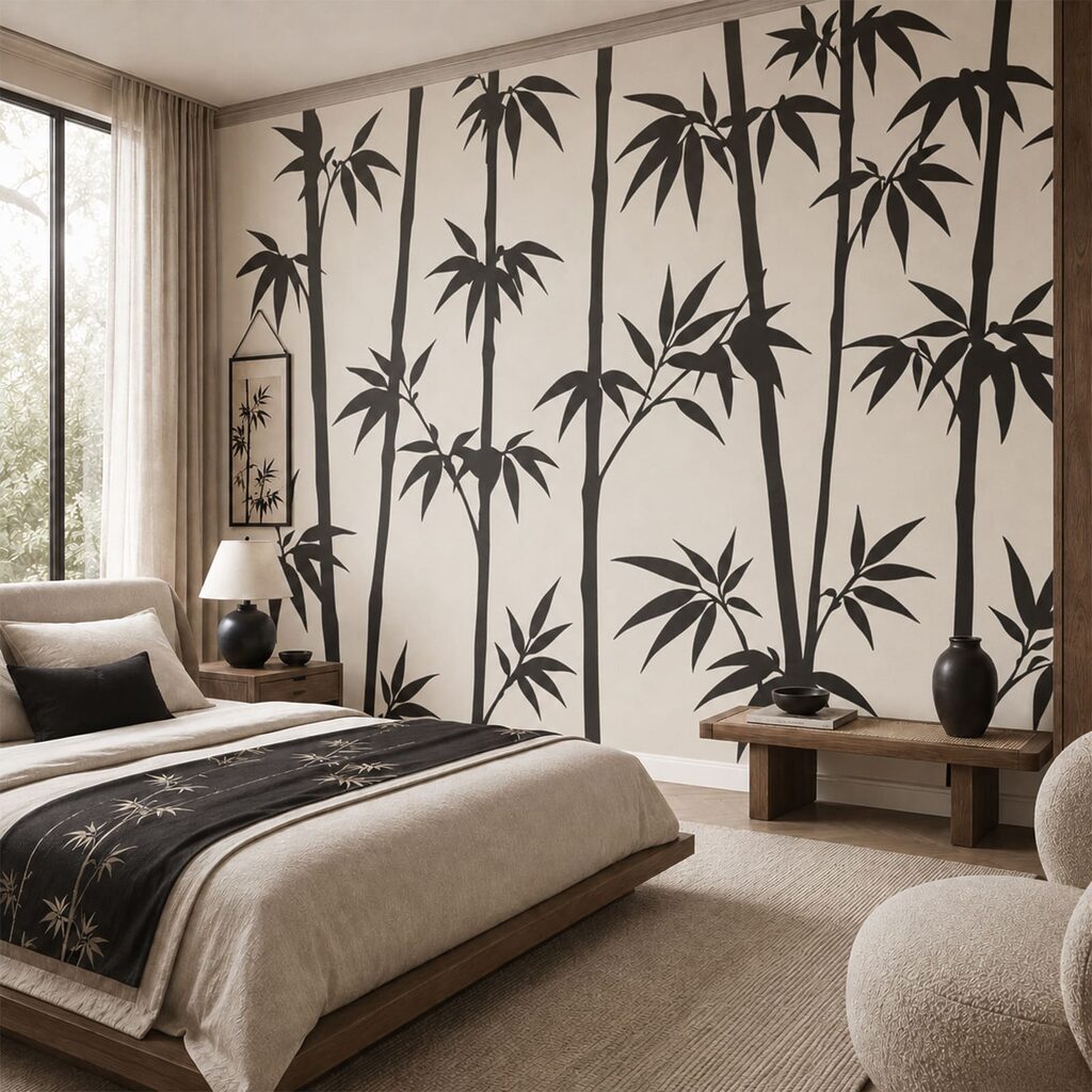 Bambus negru pe crem — interior 1