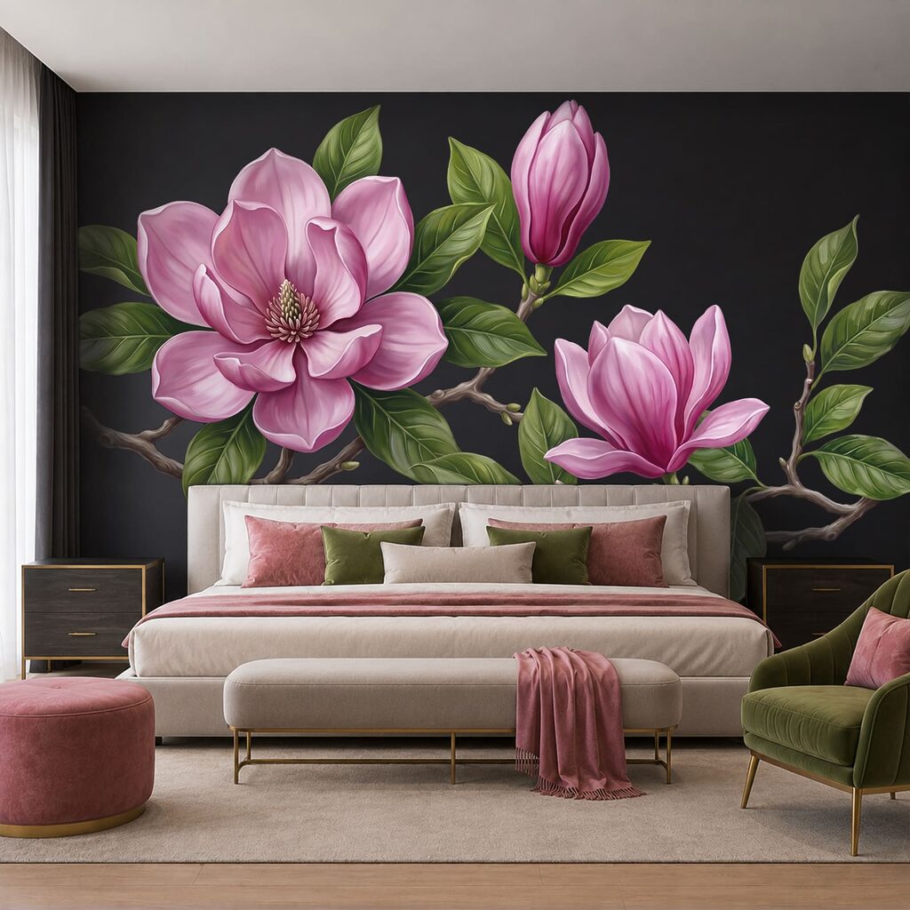 Magnolii roz pe ramuri — interior 2