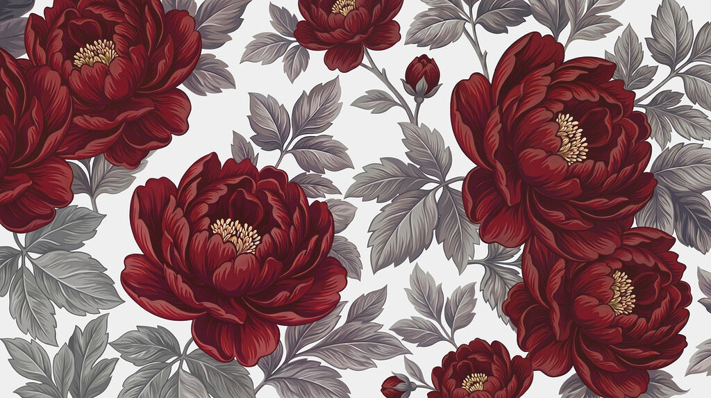 Flori bordo pe alb — design complet