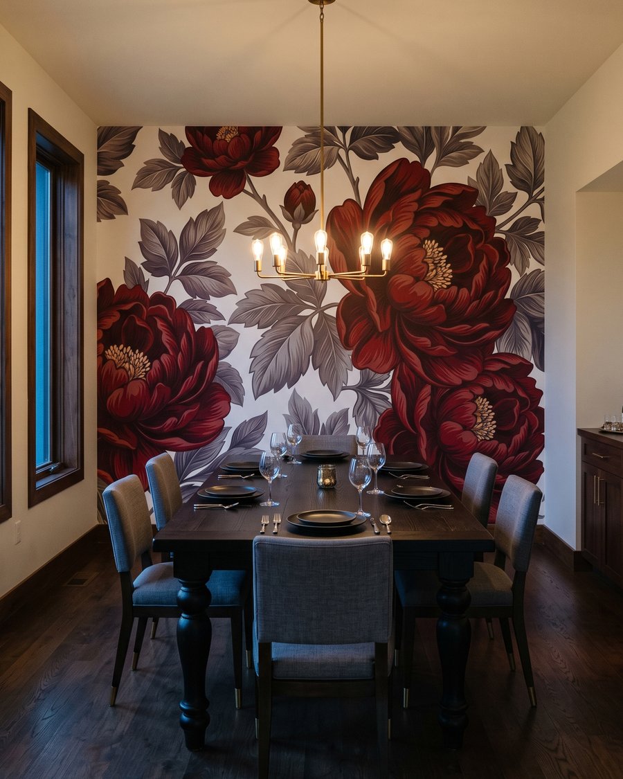 Flori bordo pe alb — interior 5