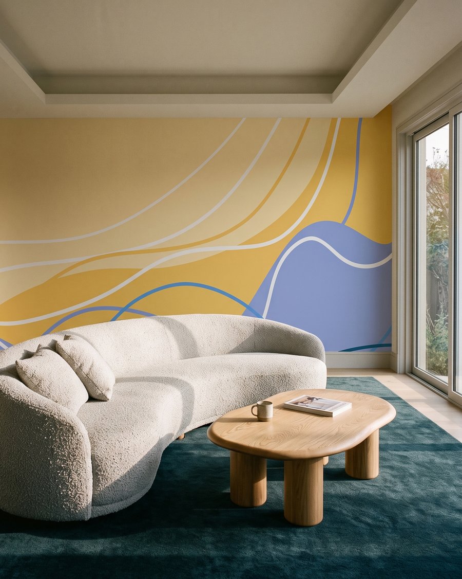 Valuri albastre sub galben — interior 4