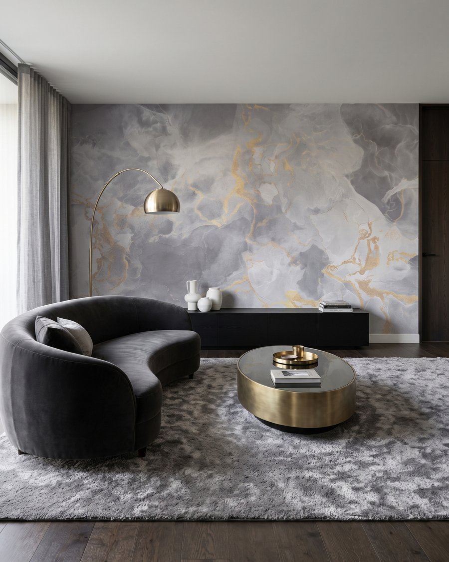 Efect de marmură aurie — interior 4