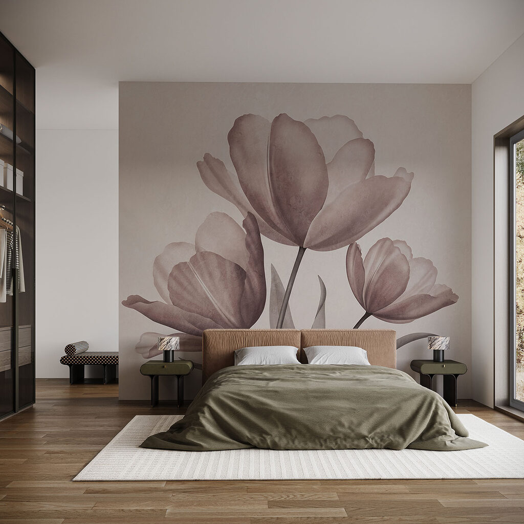 Trei flori în acuarelă — interior 1