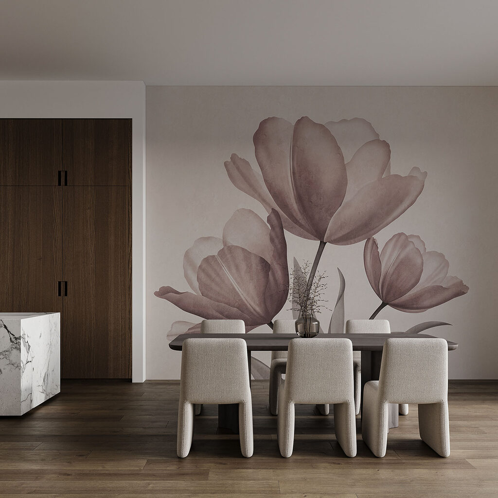 Trei flori în acuarelă — interior 2