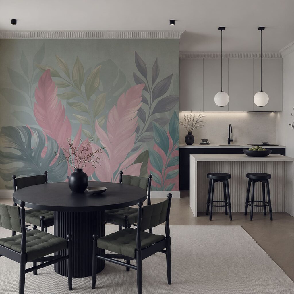 Frunze tropicale roz — interior 4