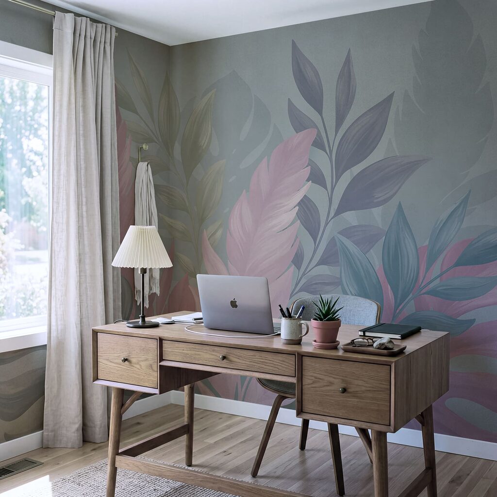 Frunze tropicale roz — interior 1