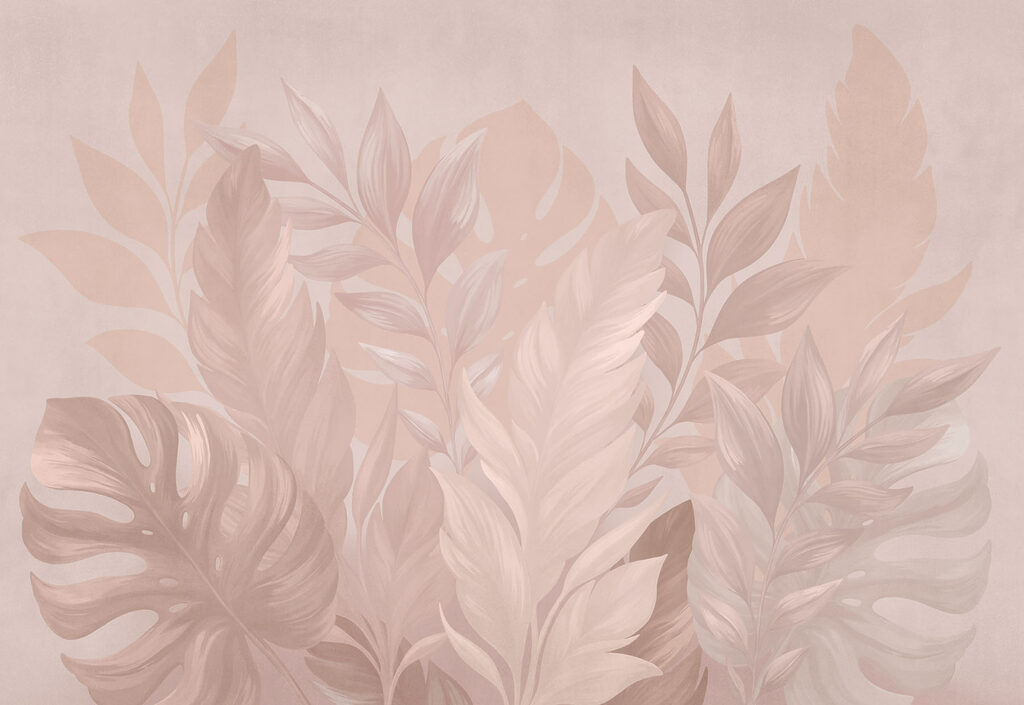 Frunze tropicale roz — design complet