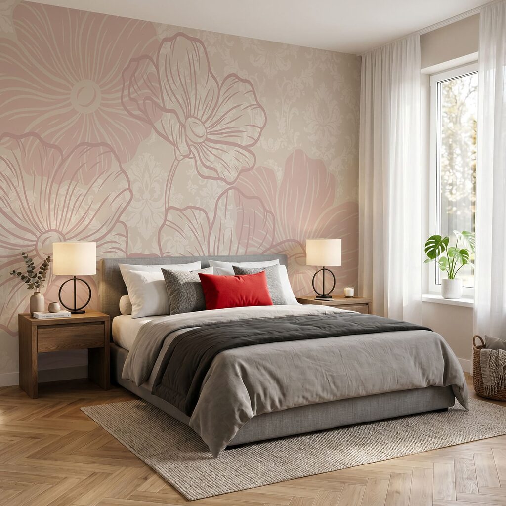 Contururi florale roz — interior 1