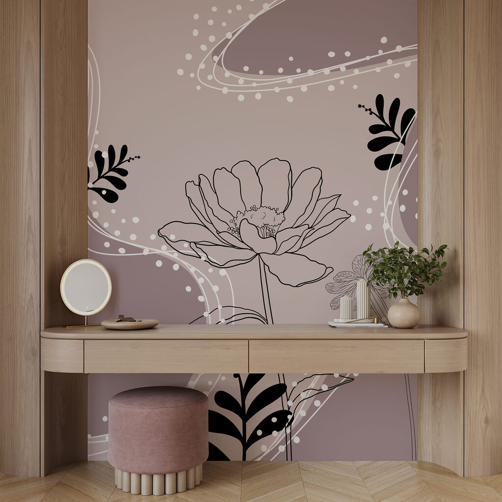 Flori printre curbe punctate — interior 2