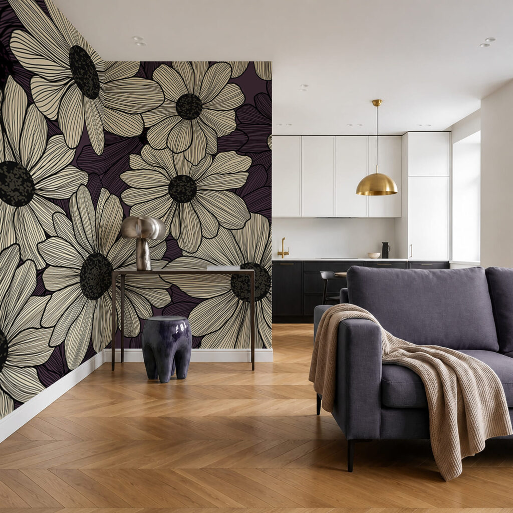 Flori cu hașurări fine — interior 2