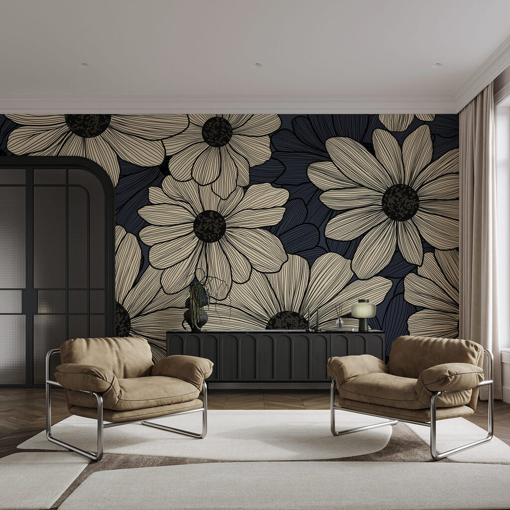 Flori cu hașurări fine — interior 3