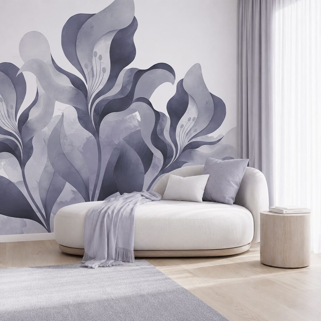Flori botanice stilizate într-un interior