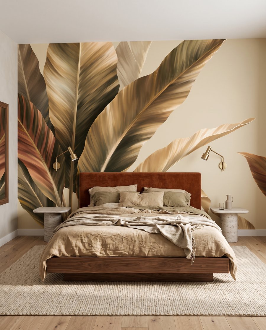 Frunze late pe fundal — interior 2