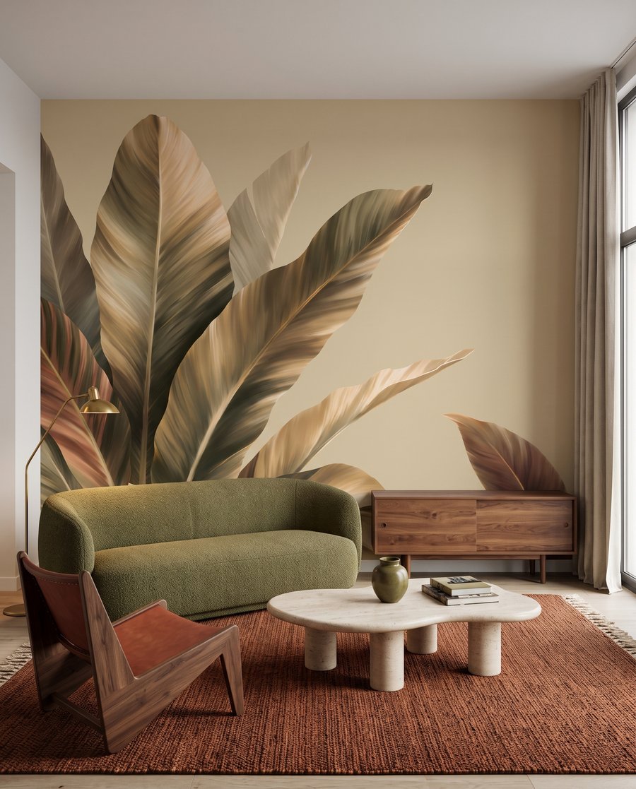 Frunze late pe fundal — interior 1