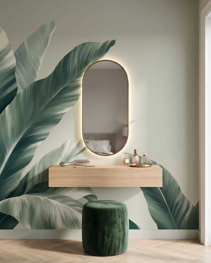 Frunze late pe fundal — interior 2