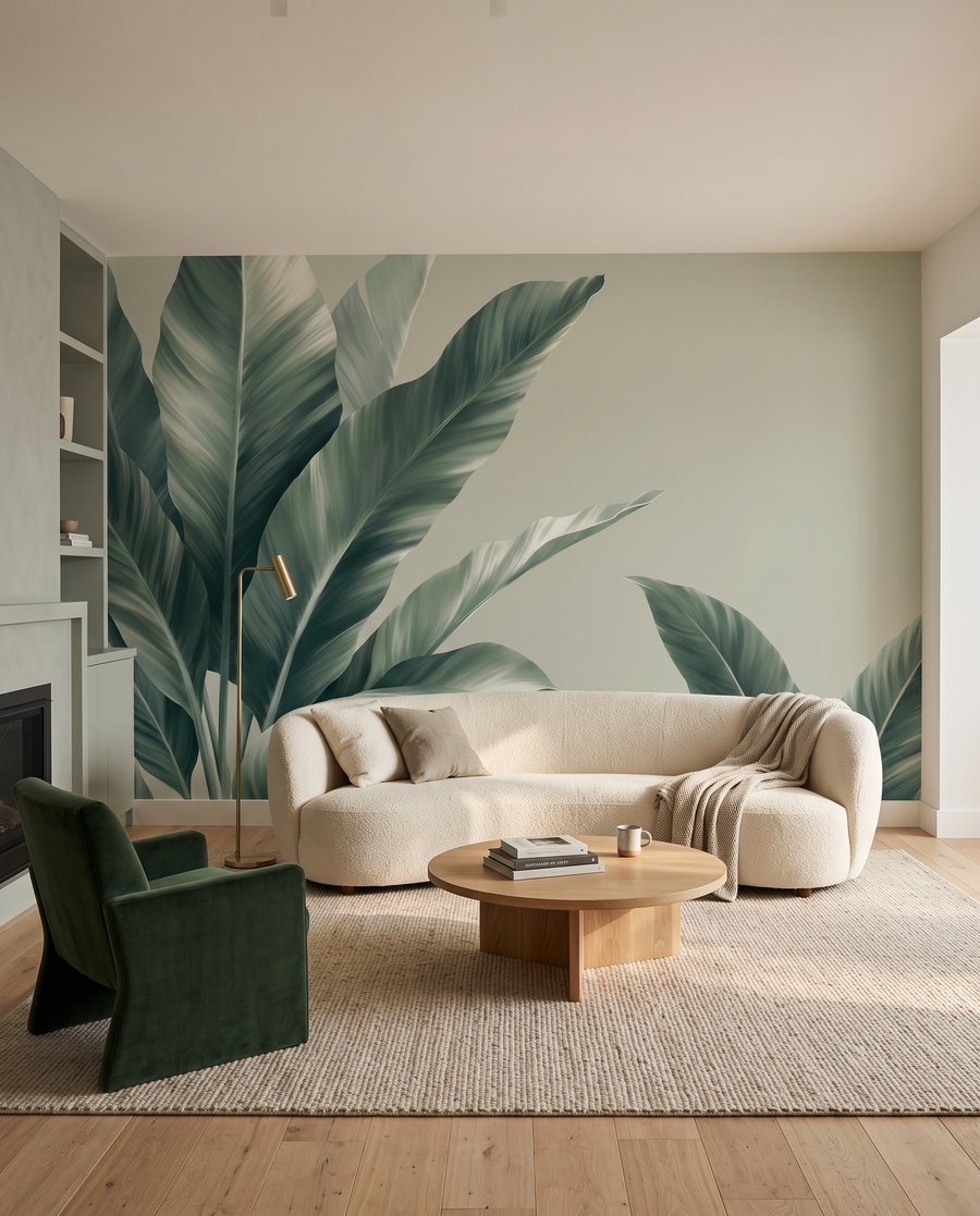 Frunze late pe fundal — interior 3